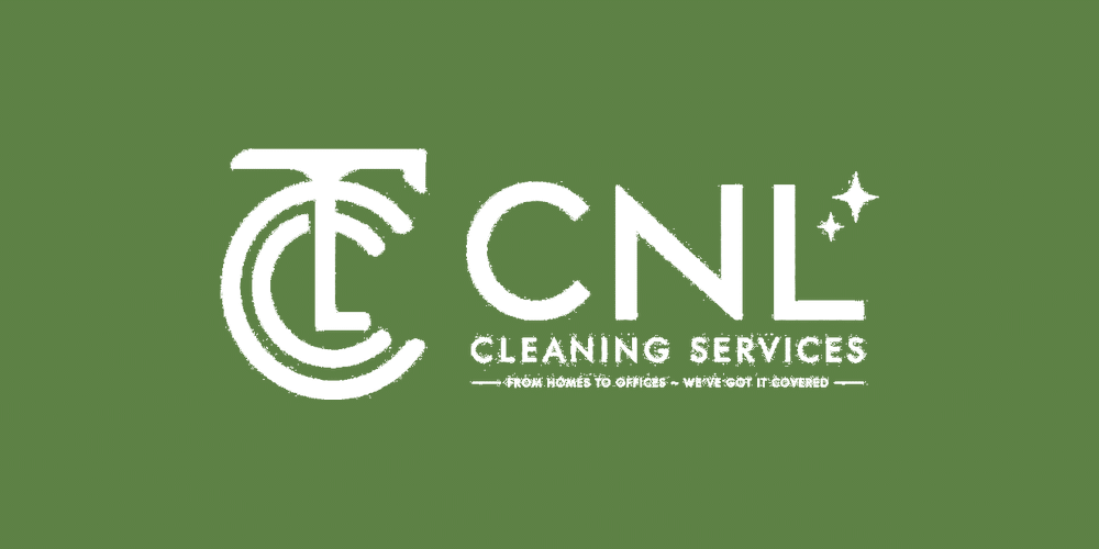 CNL Cleaning Services logo with "From homes to offices - we've got it covered" tagline on a green background.